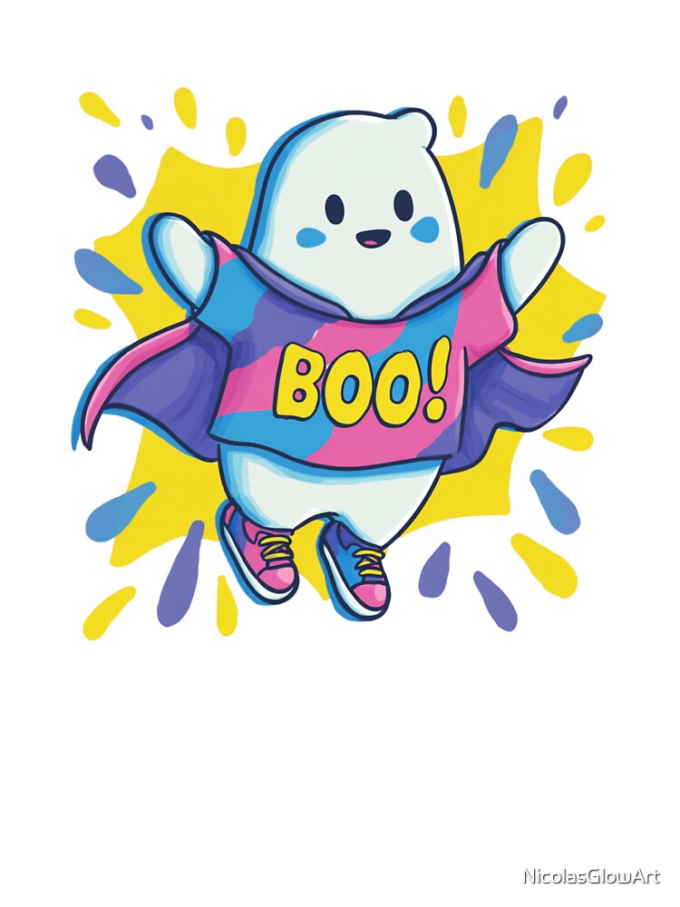 Boo Cartoon Ghost by NicolasGlowArt
