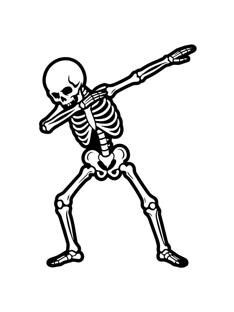Dancing Skeleton Dab Sticker | Funny Halloween Meme Art by Olivra