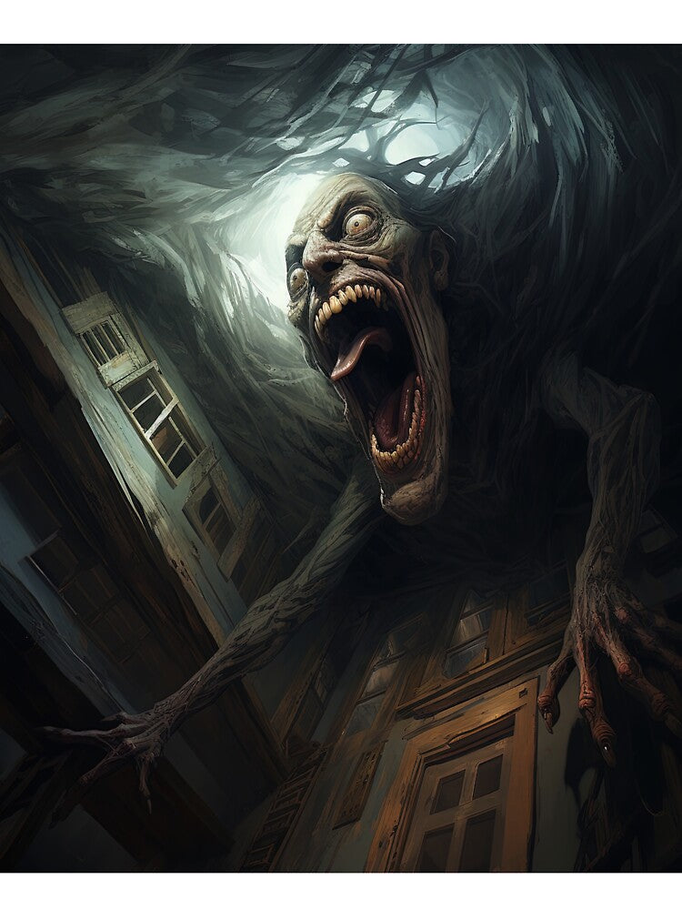 Shadows of the Unseen: A Painterly Rendition of a Cursed Home by FinesseFlux