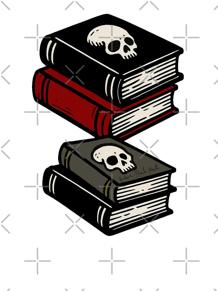 Old skull books by FarieArt