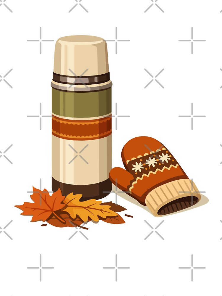 Autumn Thermos & Mitten Cozy Gift for Autumn Fans, Students & Cozy Lifestyle Lovers by stylishdzign