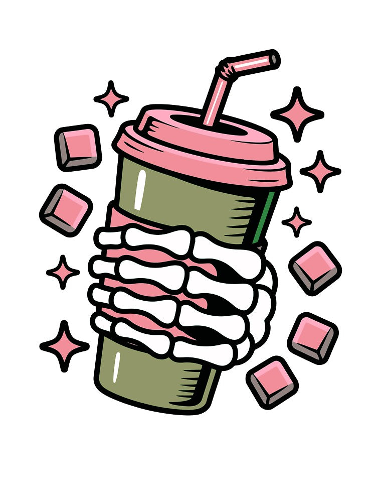 Skeleton Hand Holding Coffee Cup – Spooky Cute Caffeine Art by Horrify