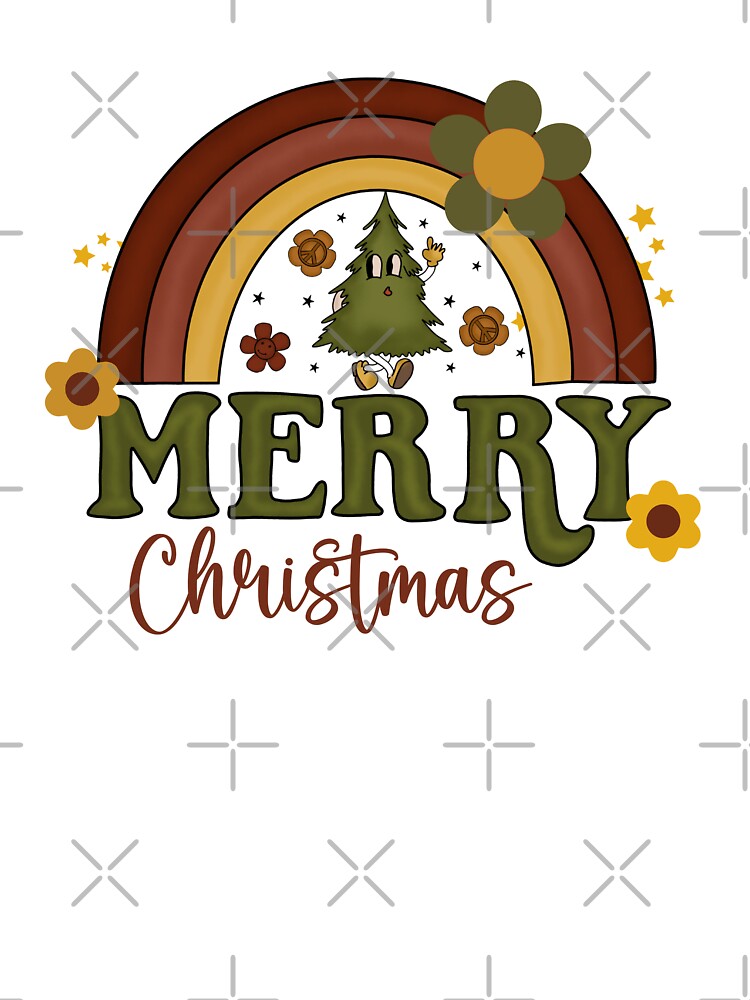 Retro Merry Christmas Rainbow by HappyLifeCreate