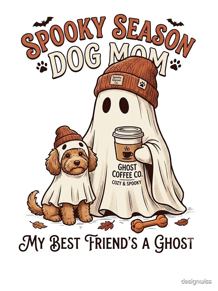 Spooky Season Dog Mom Cute Ghost Dog Halloween Lover Gift Classic T-Shirt / Essential Pullover Hoodie by designwiss