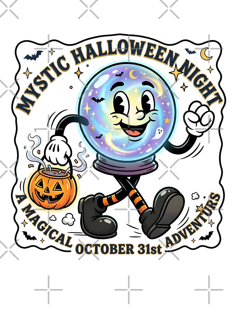 Mystic Halloween Night - Vintage Rubber Hose Crystal Ball Art by BobaBunny76