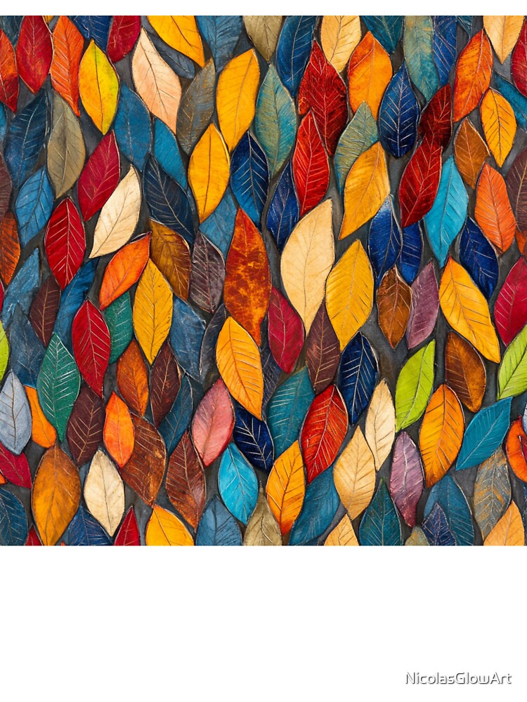 Colorful Autumn Leaves Pattern by NicolasGlowArt