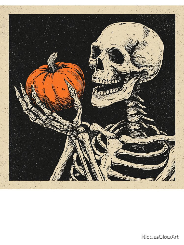 Skeleton and Pumpkin by NicolasGlowArt
