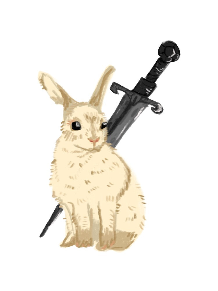 Bunny with a sword by zero-sugar
