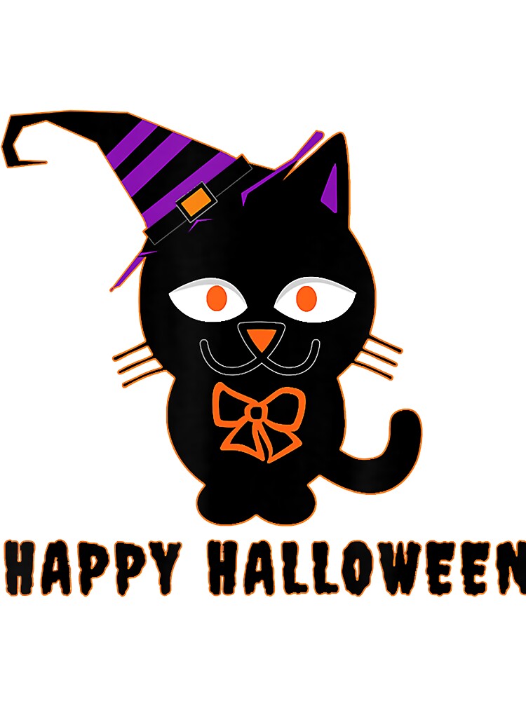 Cute Halloween Kitty with Hat and Bow for Trick or Treat by HolmesMillie1