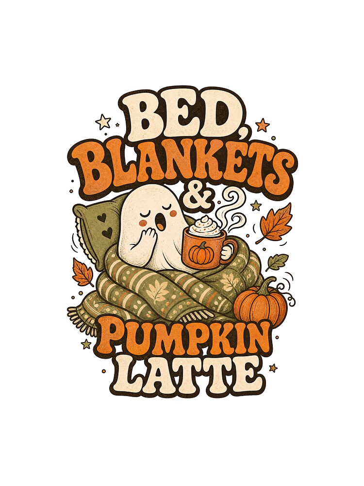 Bed Blankets Pumpkin Latte Cozy Fall by Zenith Design