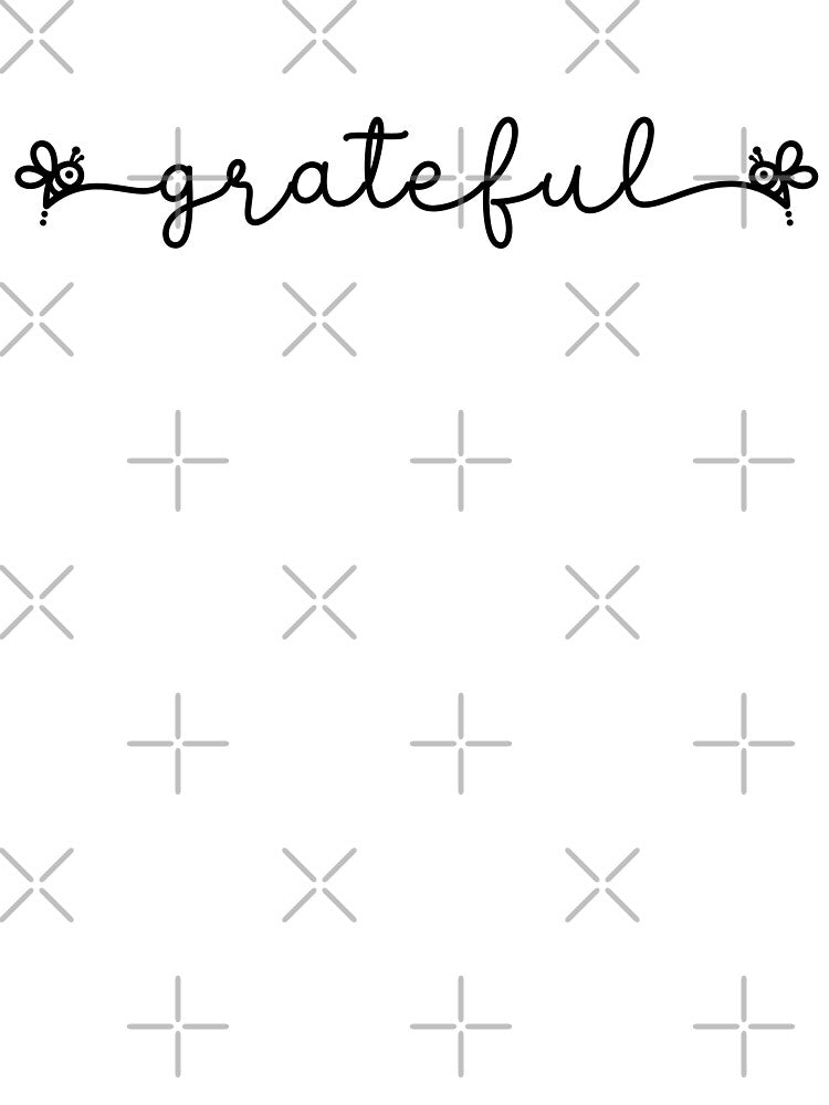 Grateful Black Monoline Script Typography Inspirational Quote by Cawaiico