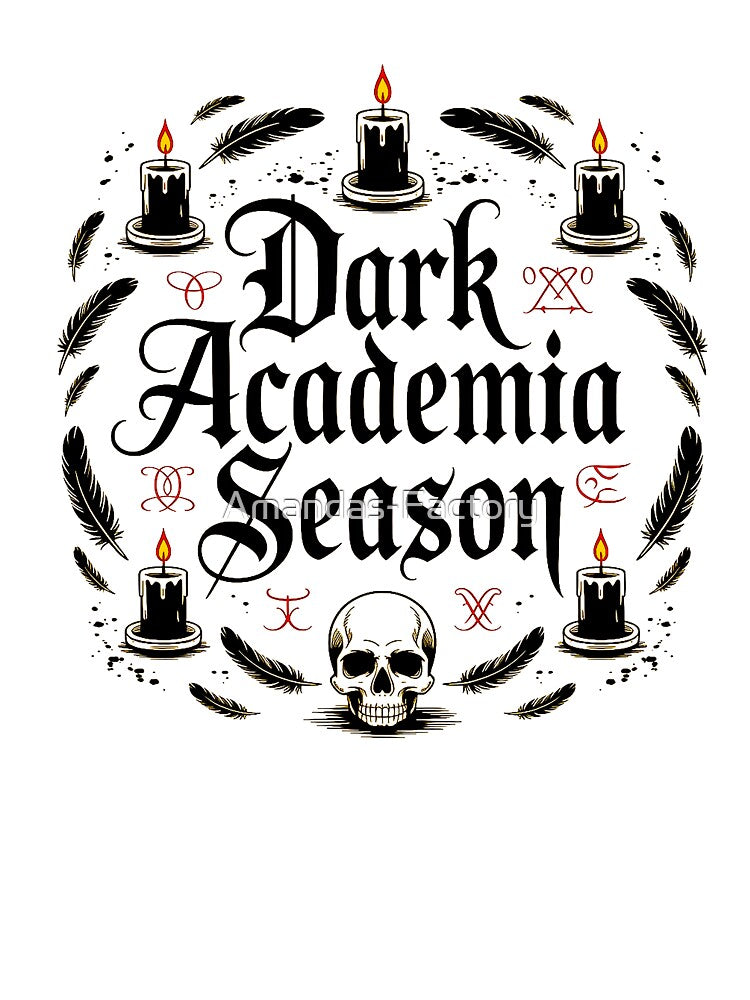 Dark Academia Aesthetic Gothic Skull Candle Design by Amanda's Factory