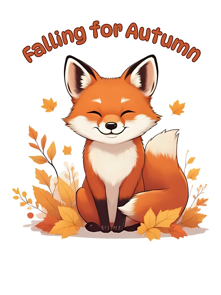 Falling for Autumn – Cute Fox Fall Design by Pixel--Threads