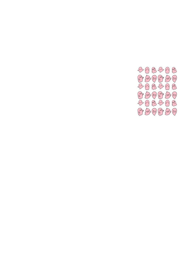 Pink Cute Ghosts Halloween White by Lab4YourStyle