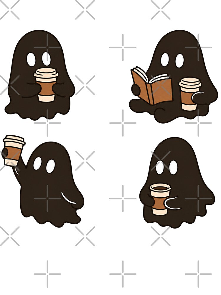 Coffee Ghosts Bookish Sticker by wingoo22