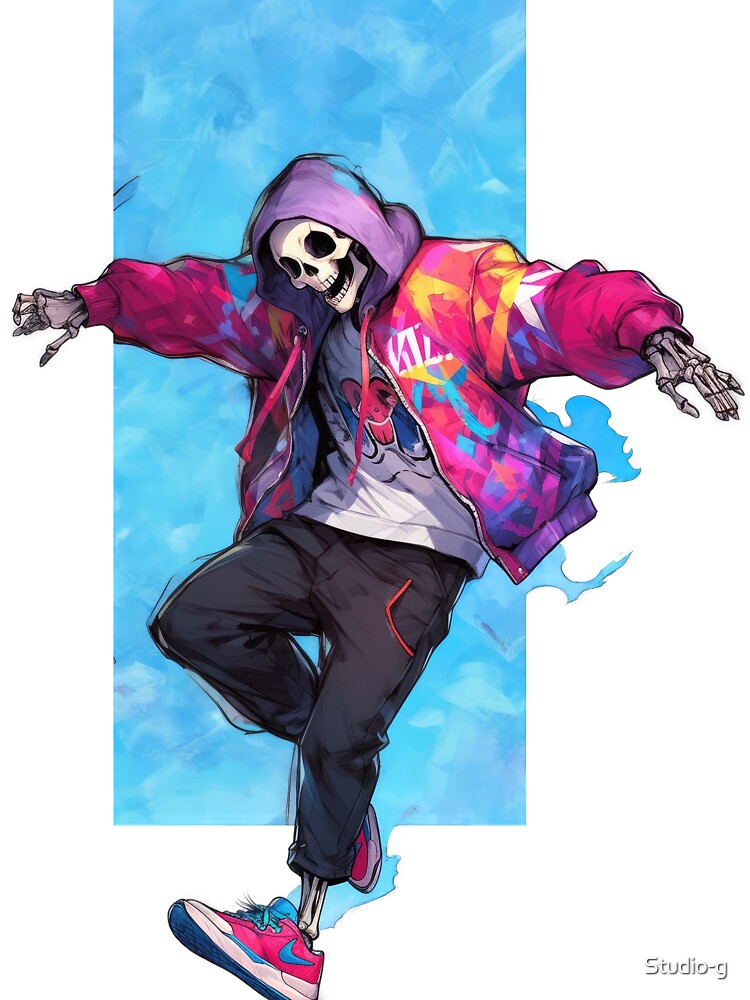 Urban Bones Dancing Skeleton Out of the Blue by Studio-g