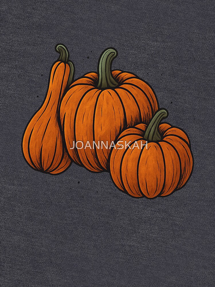 Autumn Pumpkins – Vintage Fall Harvest Illustration by JOANNASKAH