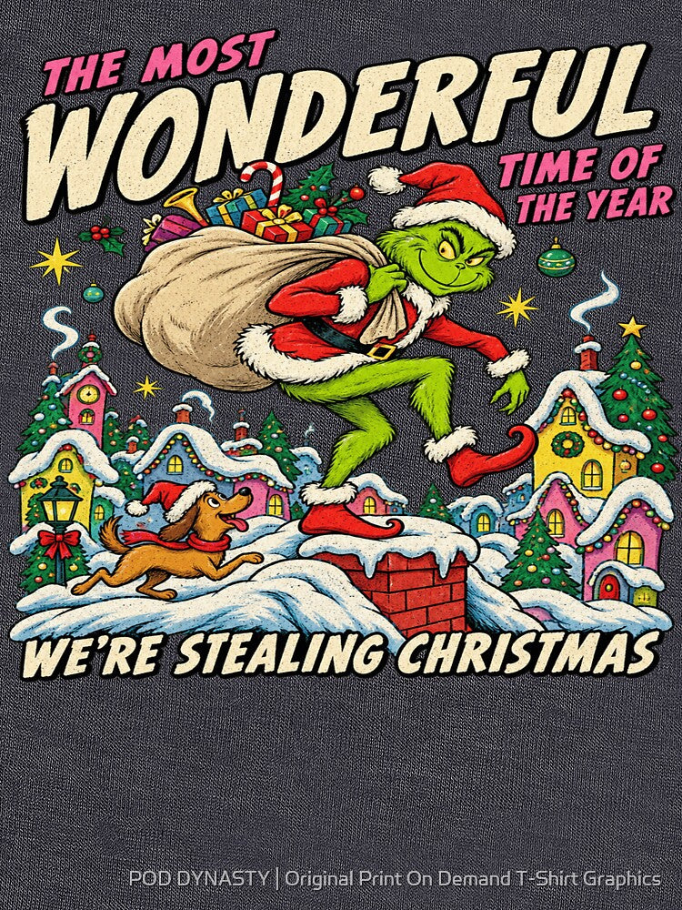 Retro Christmas Mischief Lovers by POD DYNASTY | Original Print On Demand T-Shirt Graphics