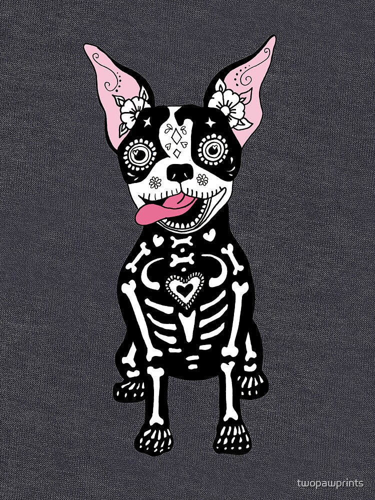 Dia de los Muertos Boston Terrier by twopawprints
