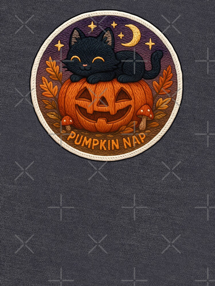 Halloween Cat Embroidery – Pumpkin Nap Patch by Nuist25