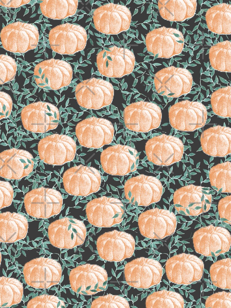 Viney Pumpkins Sketched Harvest Pumpkin Patch in Charcoal by FaireWaveArt