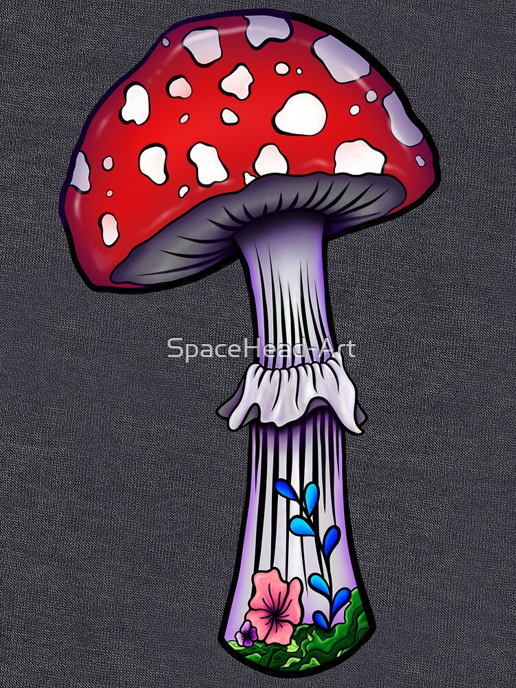 Mushroom with foliage by SpaceHead-Art
