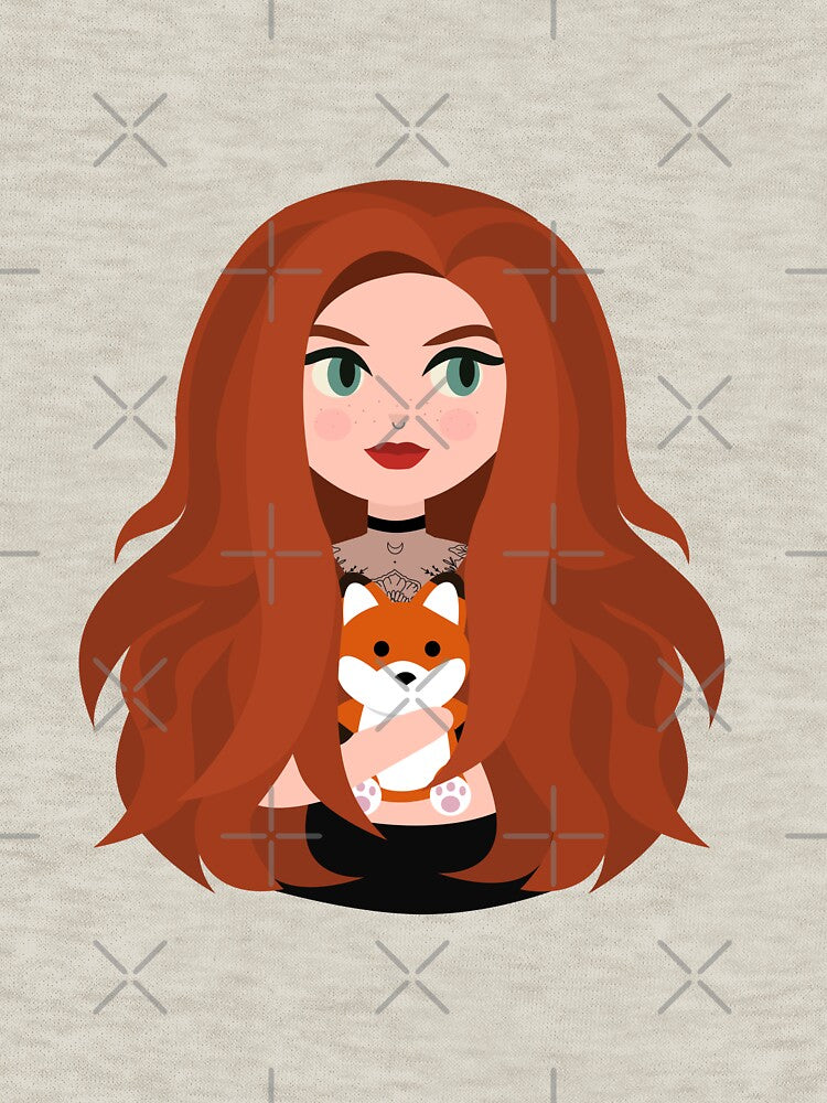 Girl with fox by foxy-illus