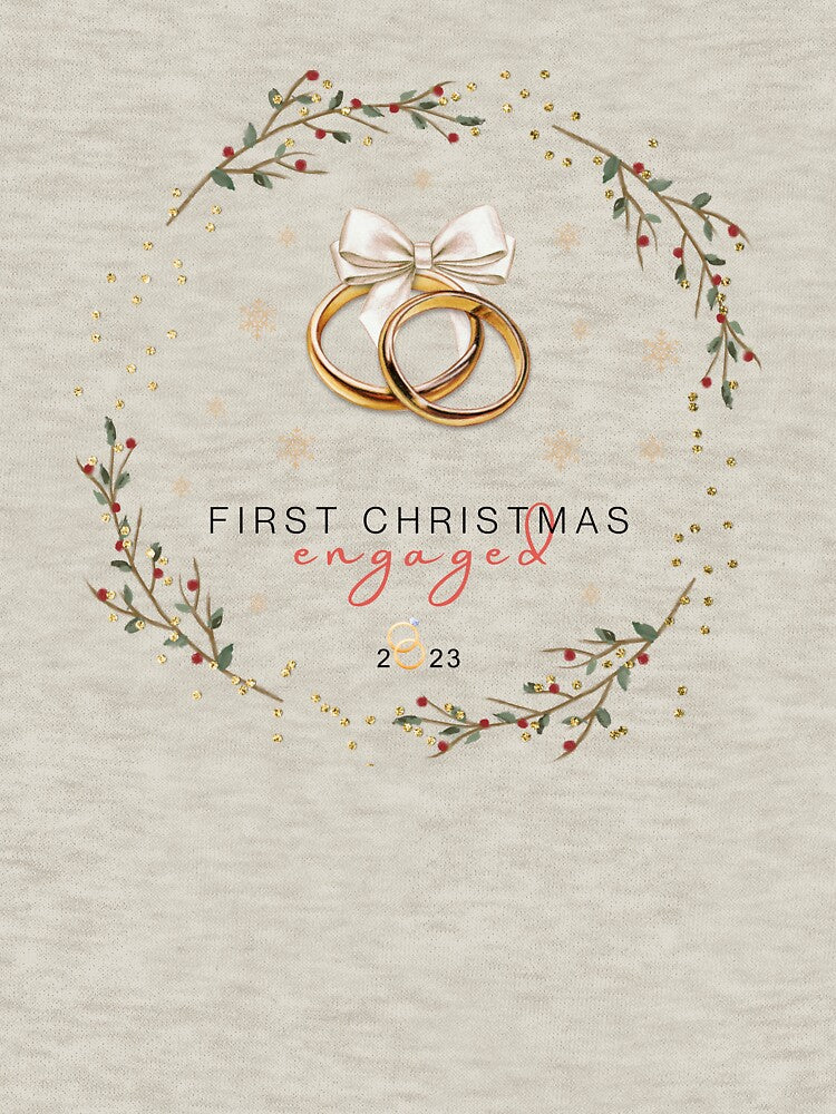 First Christmas Engaged, Retro Christmas, Watercolor Aesthetic, Retro Aesthetic, couples Christmas gift by DonateWord