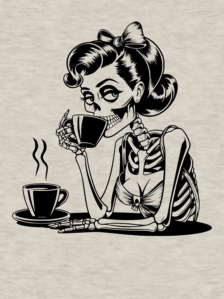Funny Drink Like No One"s Watching coffee skeleton for ladies by Embers & Incense Co.