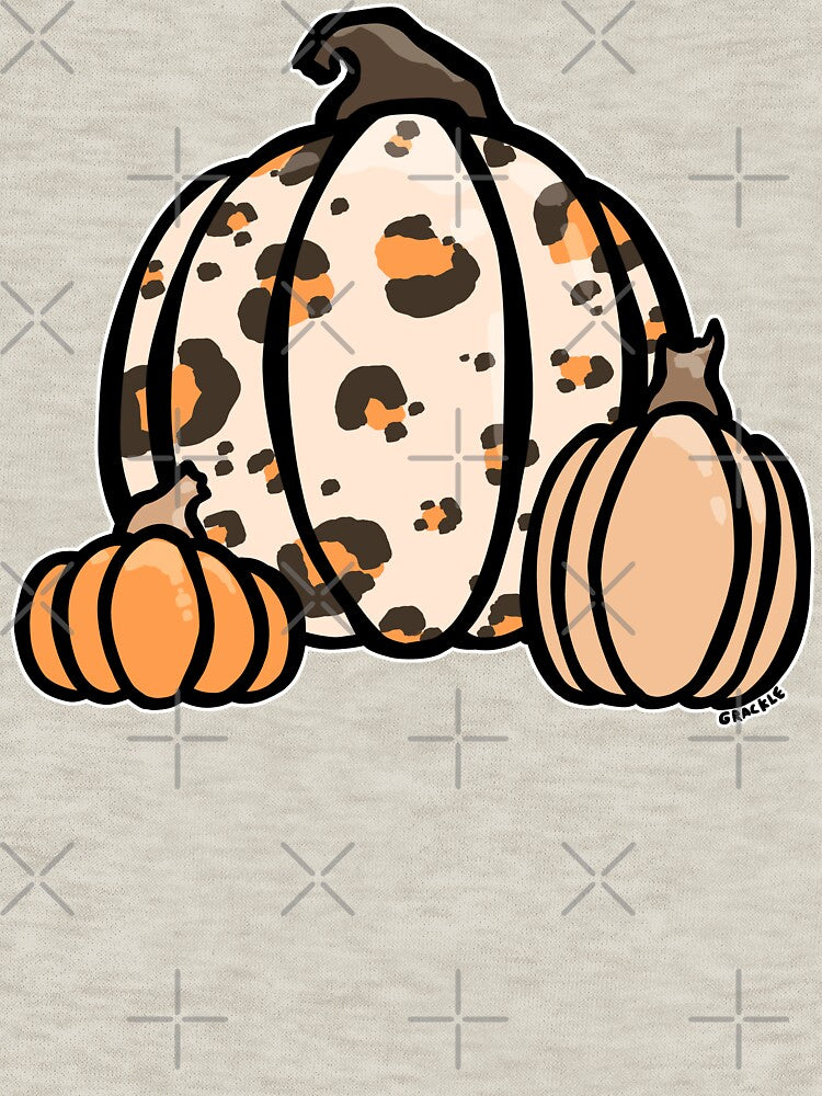 Orange Leopard Print Pumpkin by JanGrackle