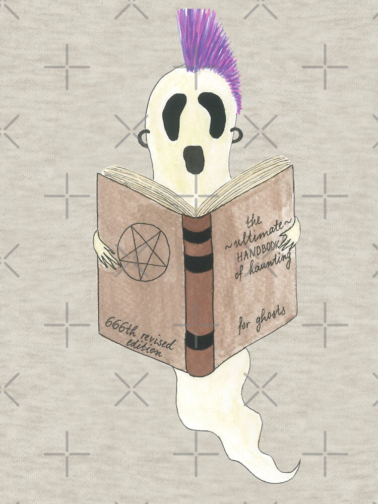 Rory the Curious Punk Ghost Hand Drawn Spooky Halloween Ghost Artwork in Watercolor and Ink by EndlessDoodles