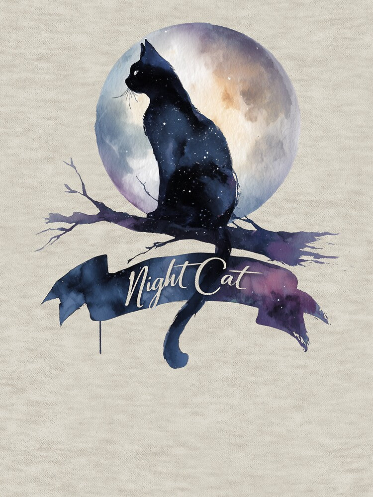 Mystical Black Cat & Celestial Night | Moonlit Feline Design by BBackdesign