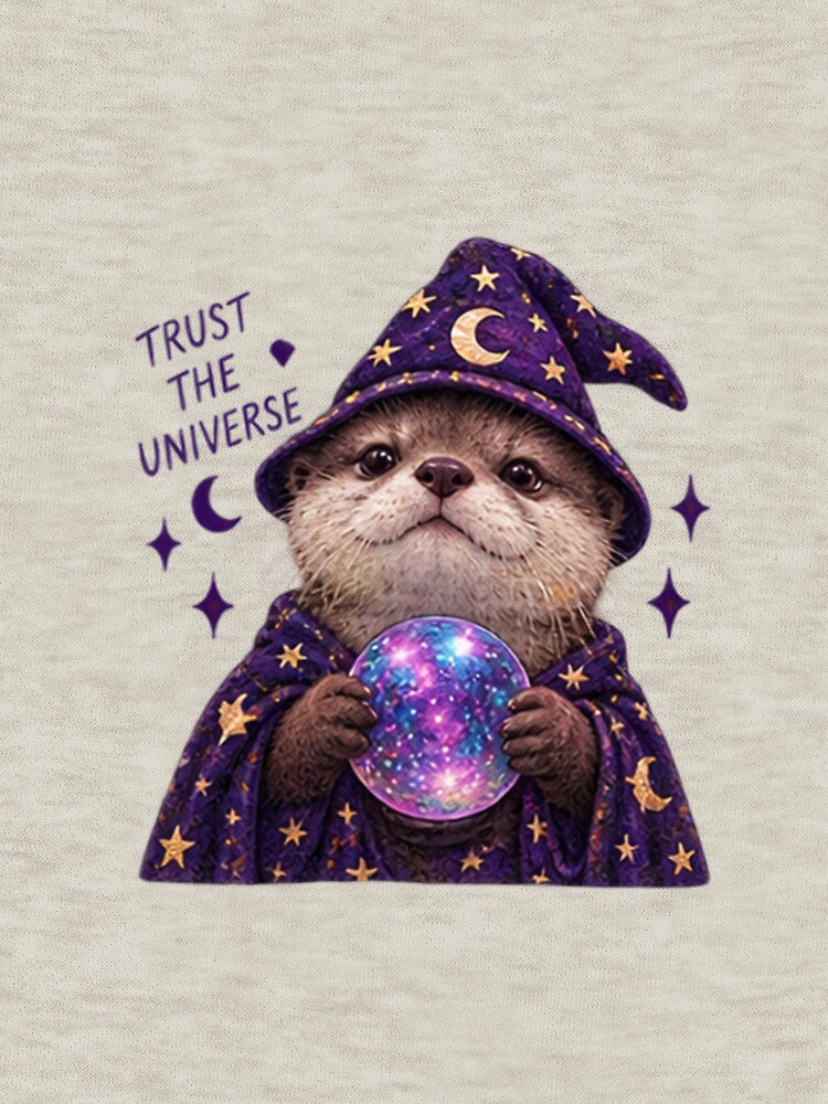 Mystical Weasel with Moon Hat and Crystal Ball – Trust the Universe by CosmicCutouts