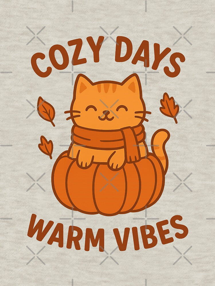 Cozy Autumn Cat in Pumpkin – Warm Fall Vibes Illustration by Diwakar-Designs