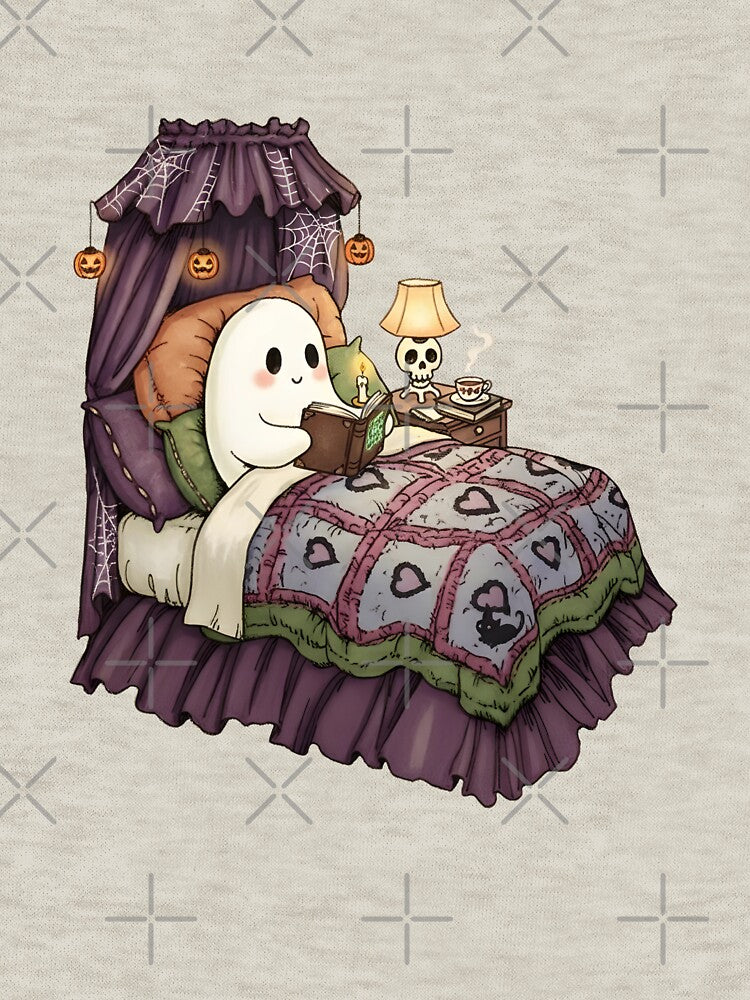 cozy ghost reading a book by LittleArij