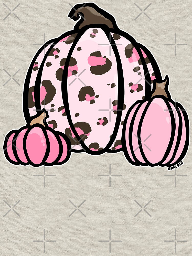 Pink Leopard Print Pumpkin by JanGrackle