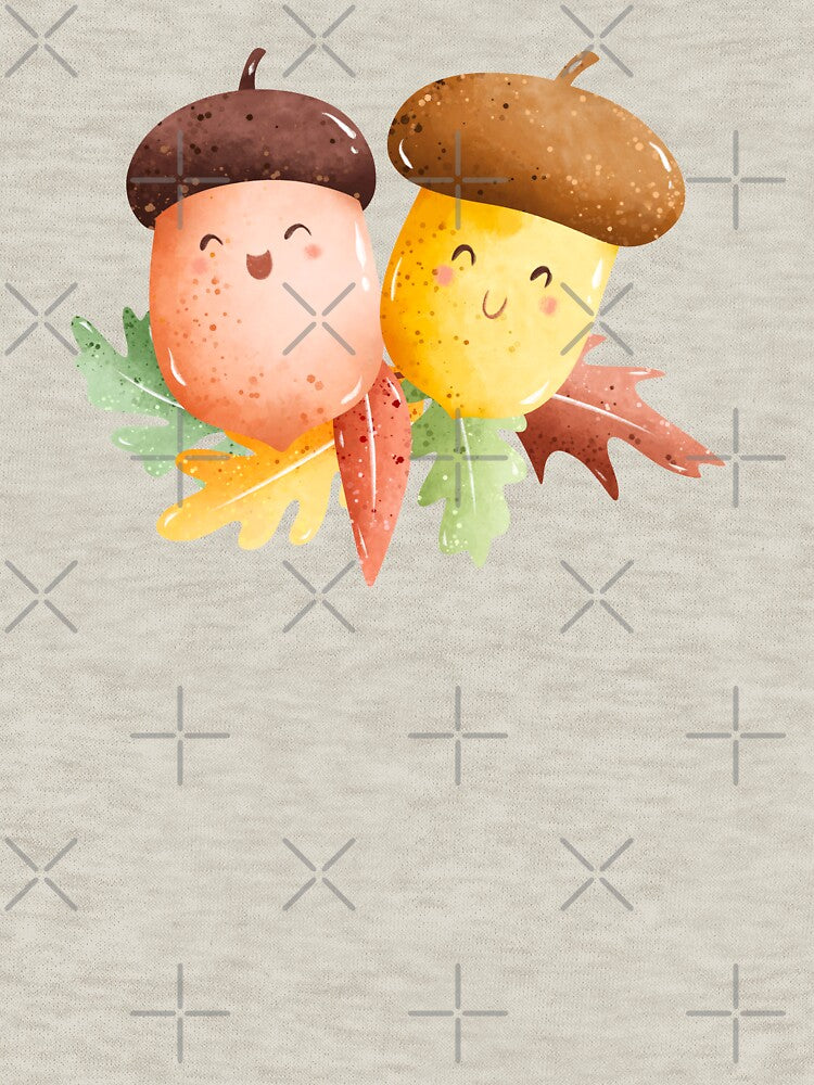Autumn forest fall pattern for kids room with acorn character by portrait4you