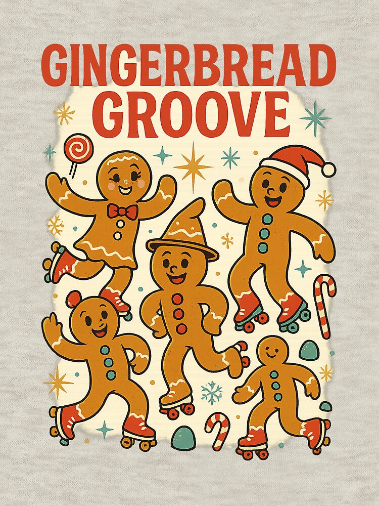 Gingerbread Groove – Retro Cookie Skate Crew Funny Mid Century Christmas Design by FluffyCreative