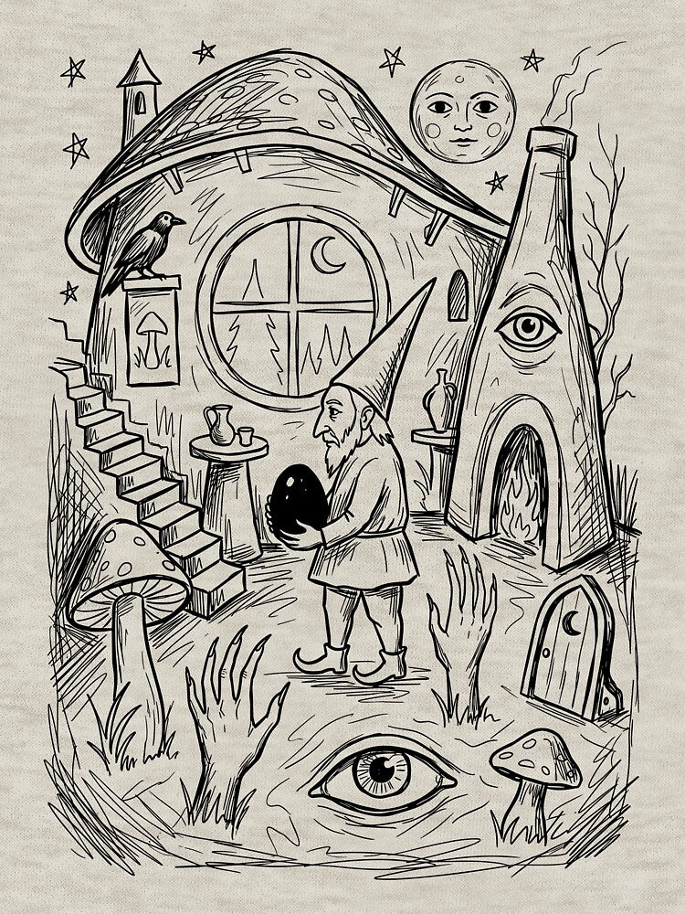 Enchanted Mushroom Cottage - Whimsical Horror by bapupa