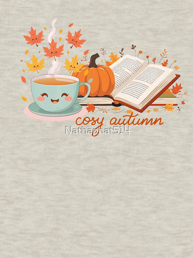 Cute Cozy Autumn Tea Cartoon by Nathaphat514
