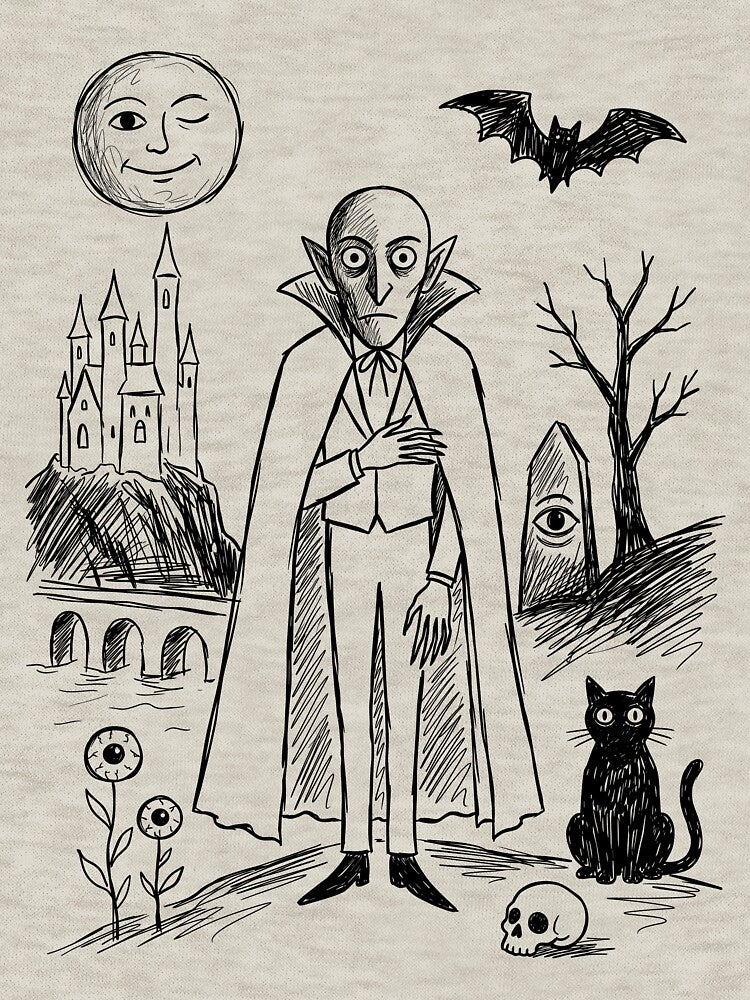 Gentle Vampire Portrait - Whimsical Horror by bapupa