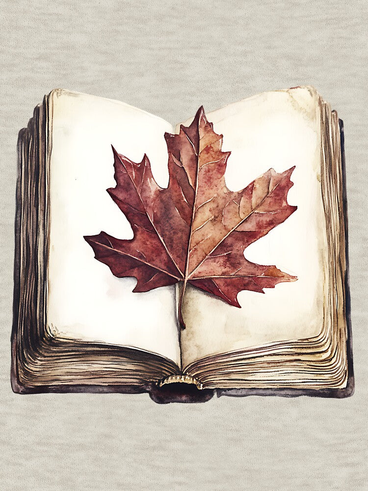 Dark Academia Book with Pressed Leaf by bapupa
