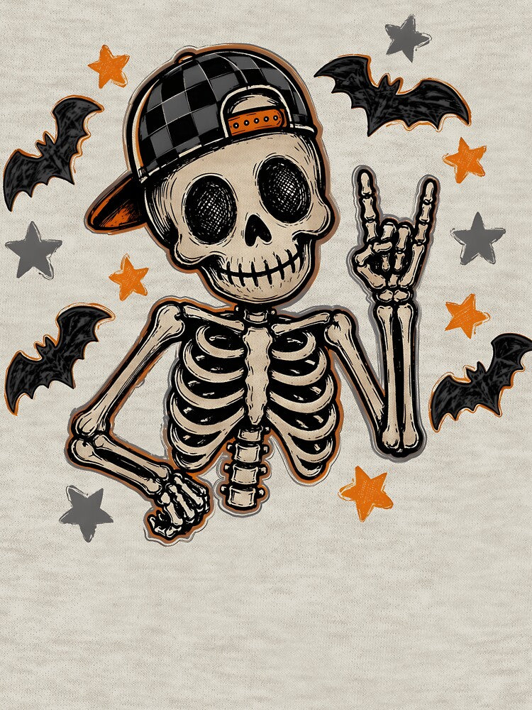 Boy Skeleton Halloween Shirt, Retro Checker Skeleton Graphic Tee, Spooky Season Kids Shirt, Funny Skull Halloween Gift by fimacurtuse