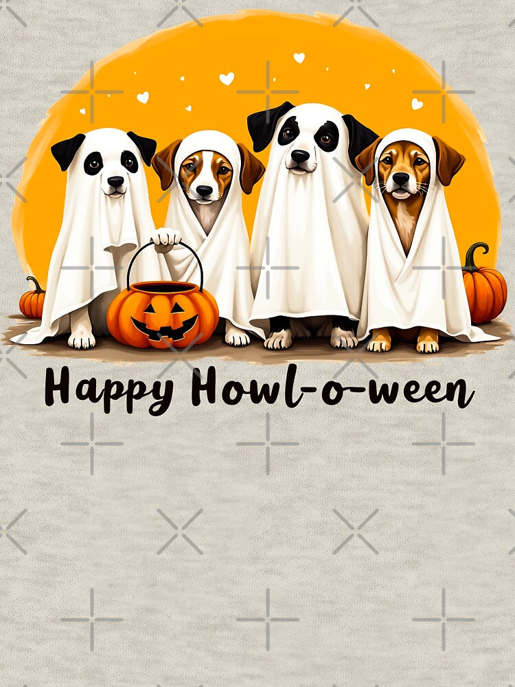 Dogs Wearing White Ghost Costumes for Halloween by Mosaic-97