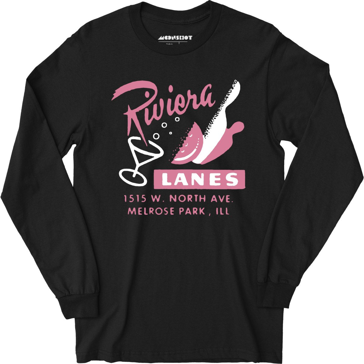 Riviera Lanes - Melrose Park, IL - Vintage Bowling Alley - Long Sleeve