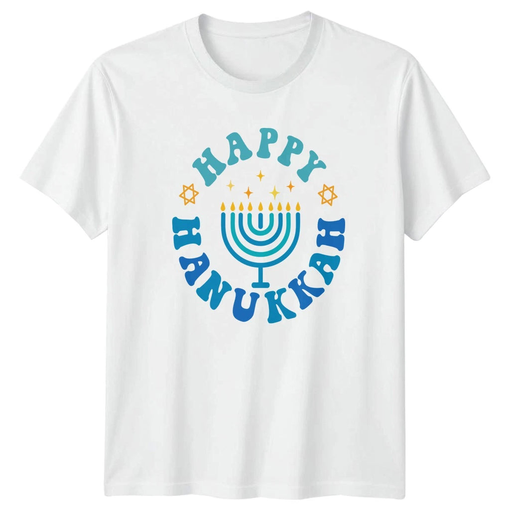 Happy Hanukkah T-Shirt Hanukkah Jewish Holiday Hanukkah Gift For Him And Her