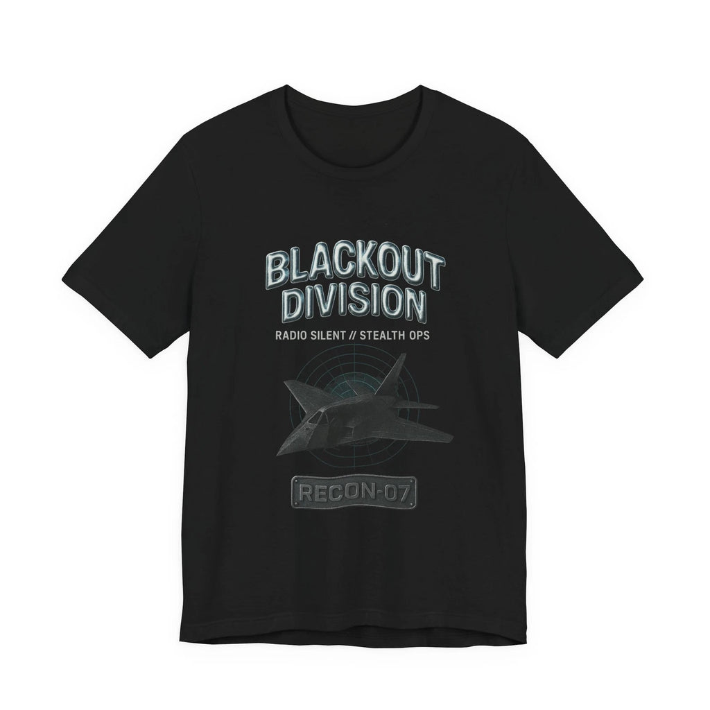 Blackout Division Stealth Ops Y2K Chrome Distressed Graphic Tee