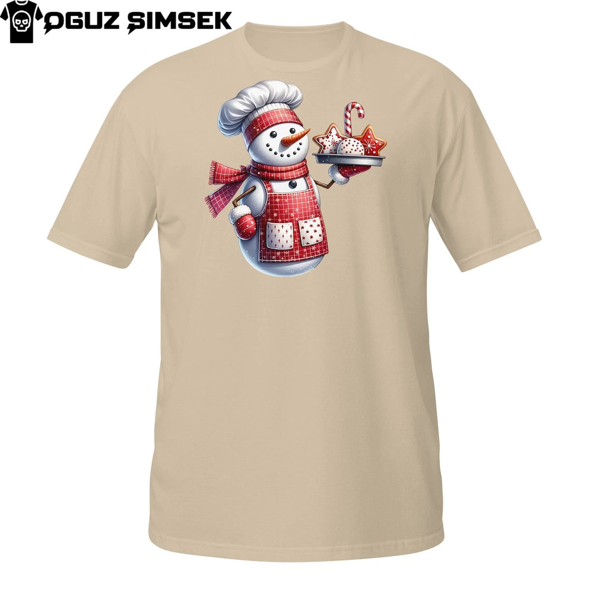 Cute Snowman Chef T-Shirt – Christmas Baking Cookies Holiday Design