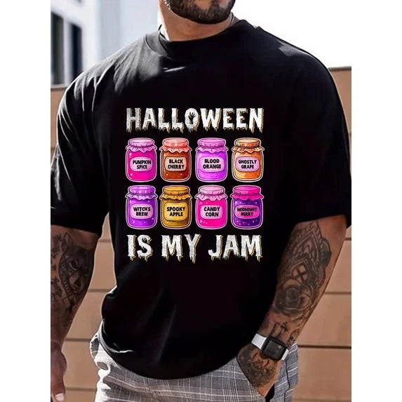 100% Cotton Retro Halloween Is My Jam Pumpkin Scary Spooky Season Women T-Shirt