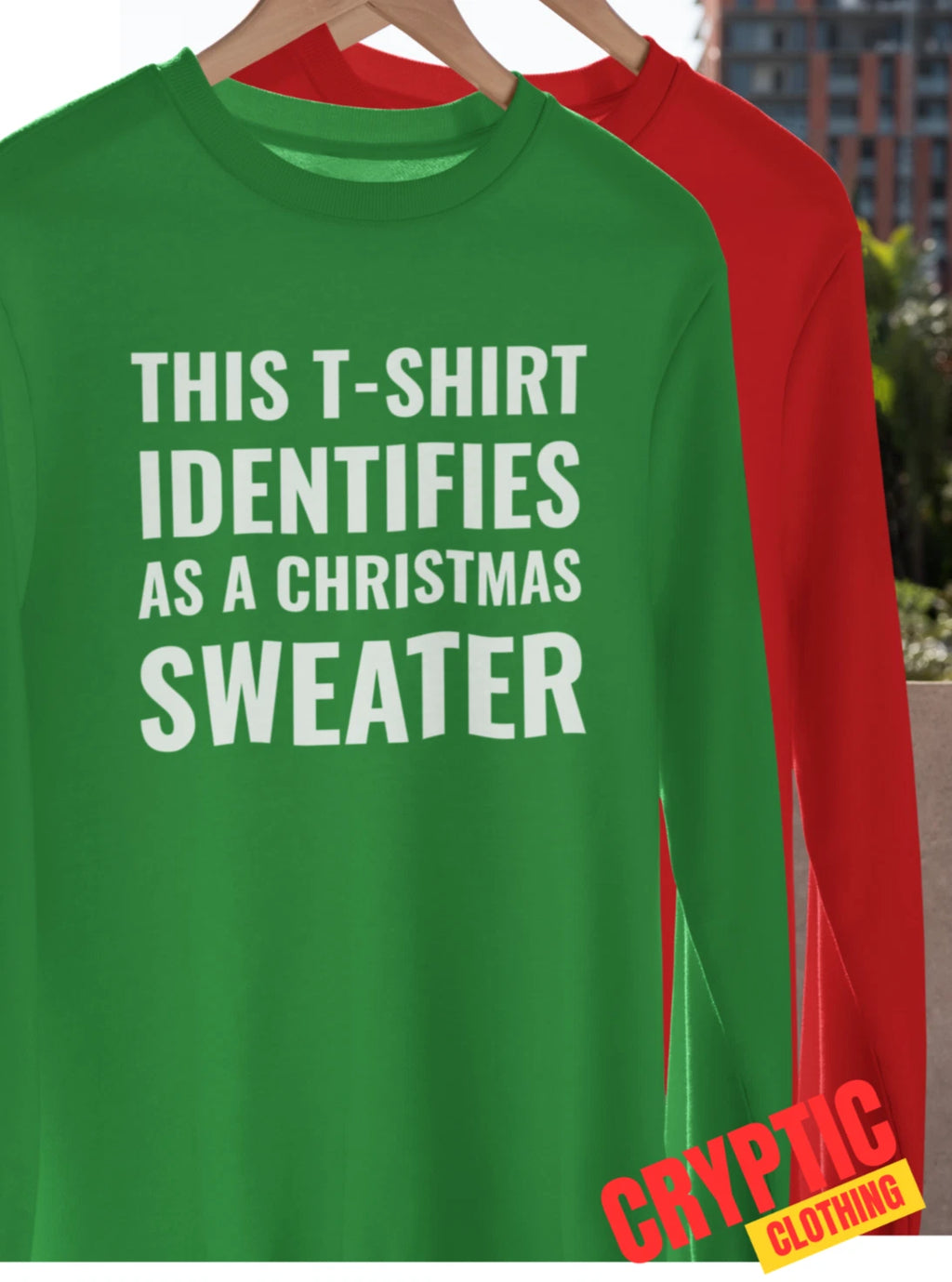 This T-Shirt Identifies As A Christmas Sweater Christmas Holidays Ugly Jumper